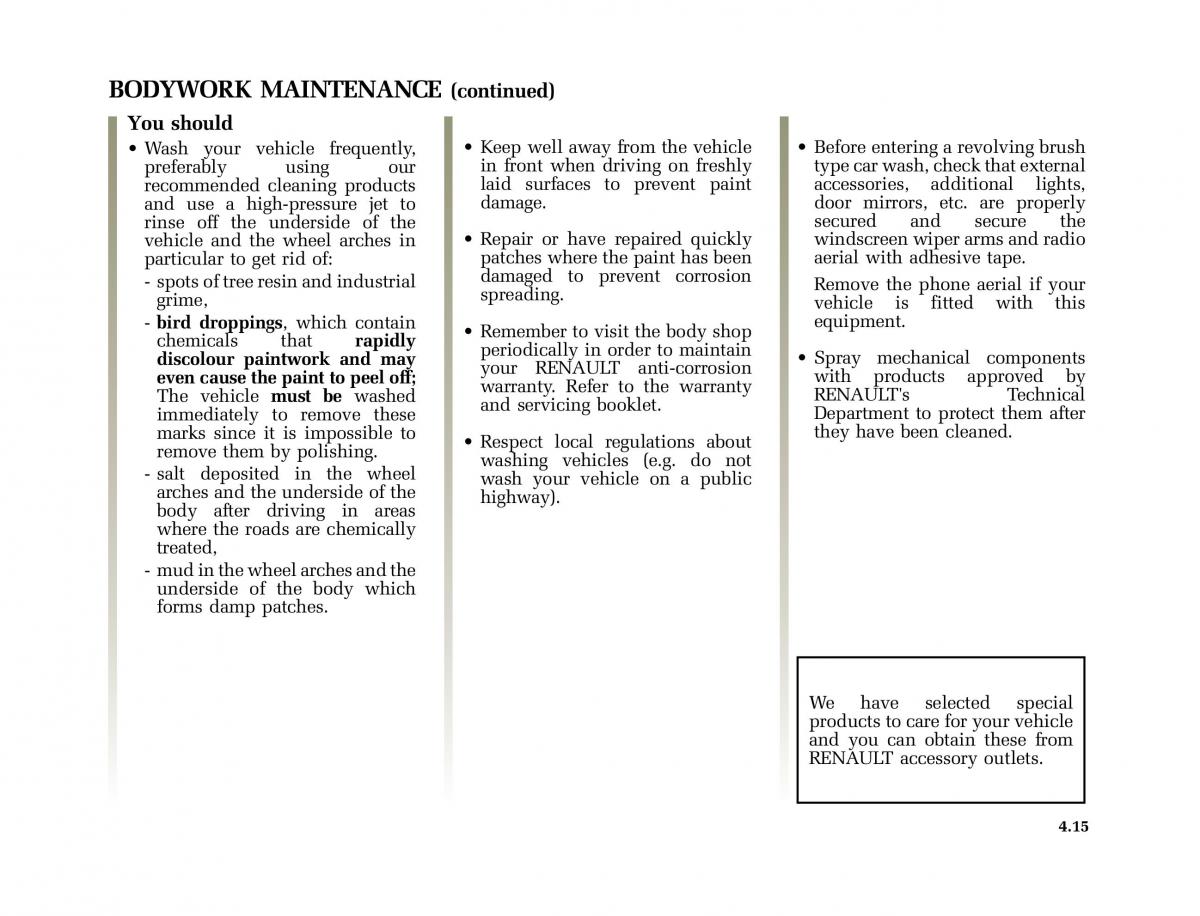 Renault Laguna II 2 owners manual / page 190