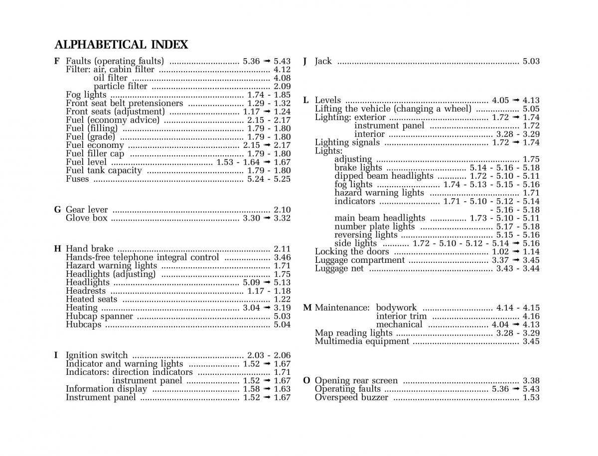 Renault Laguna II 2 owners manual / page 257