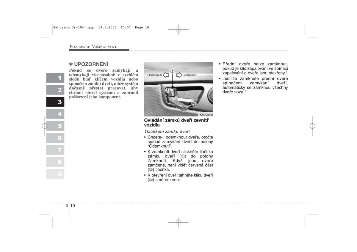 KIA Sportage II 2 navod k obsludze / page 19