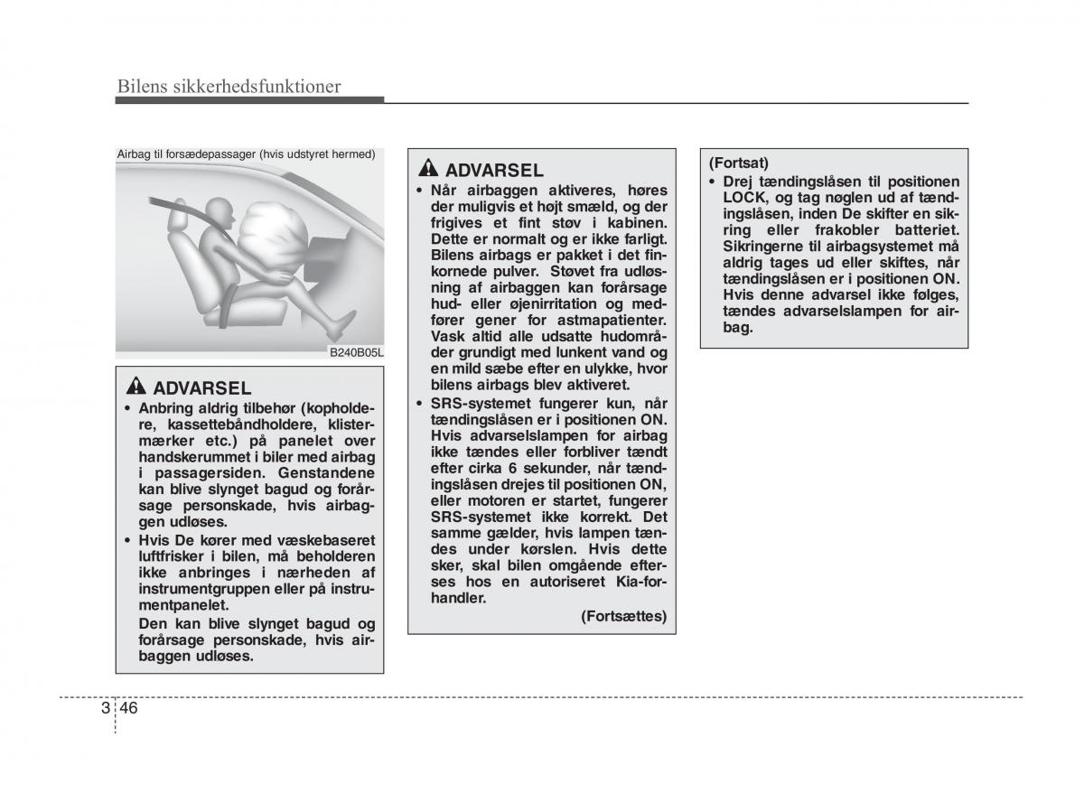 KIA Sportage III 3 Bilens instruktionsbog / page 62