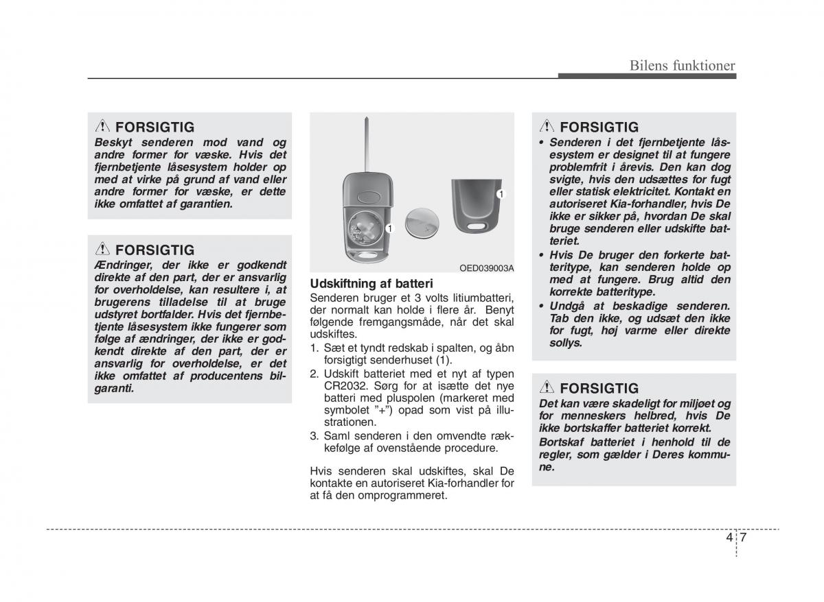 KIA Sportage III 3 Bilens instruktionsbog / page 85