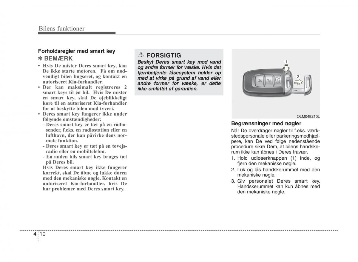 KIA Sportage III 3 Bilens instruktionsbog / page 88