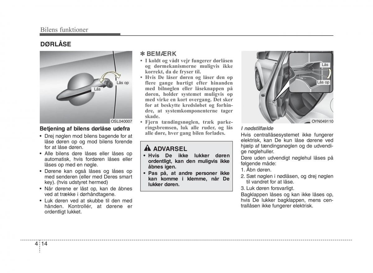 KIA Sportage III 3 Bilens instruktionsbog / page 92