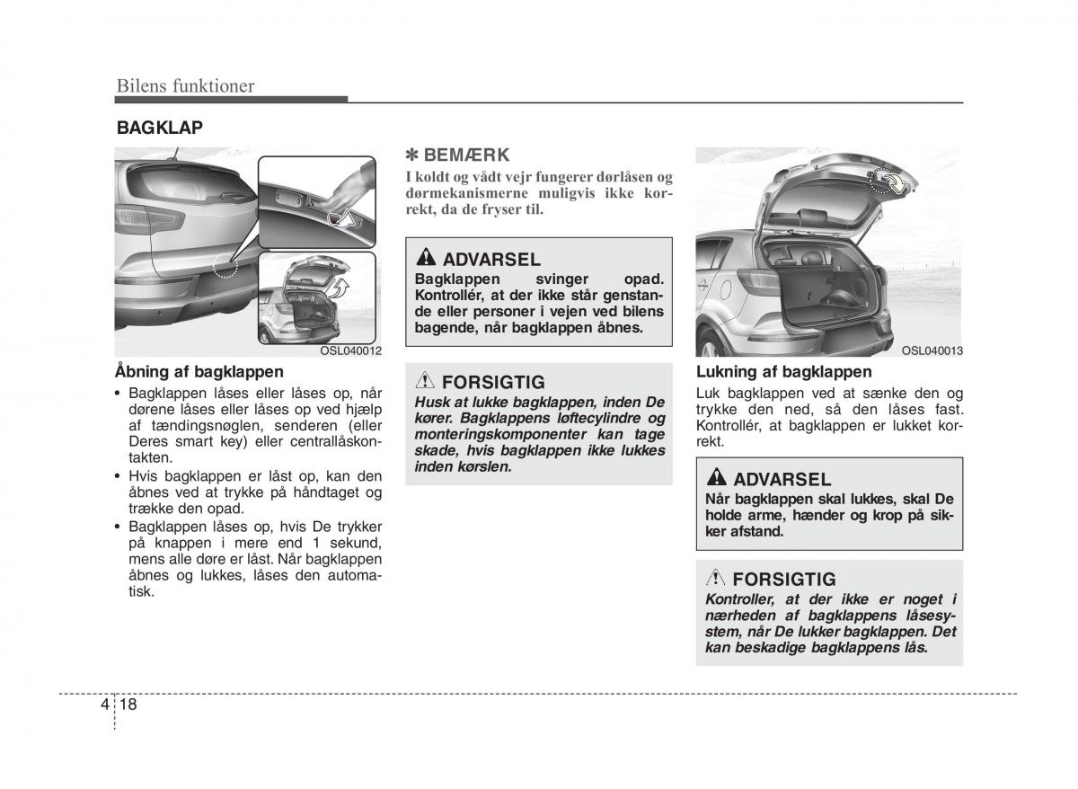 KIA Sportage III 3 Bilens instruktionsbog / page 96