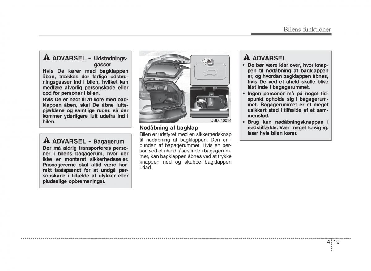 KIA Sportage III 3 Bilens instruktionsbog / page 97