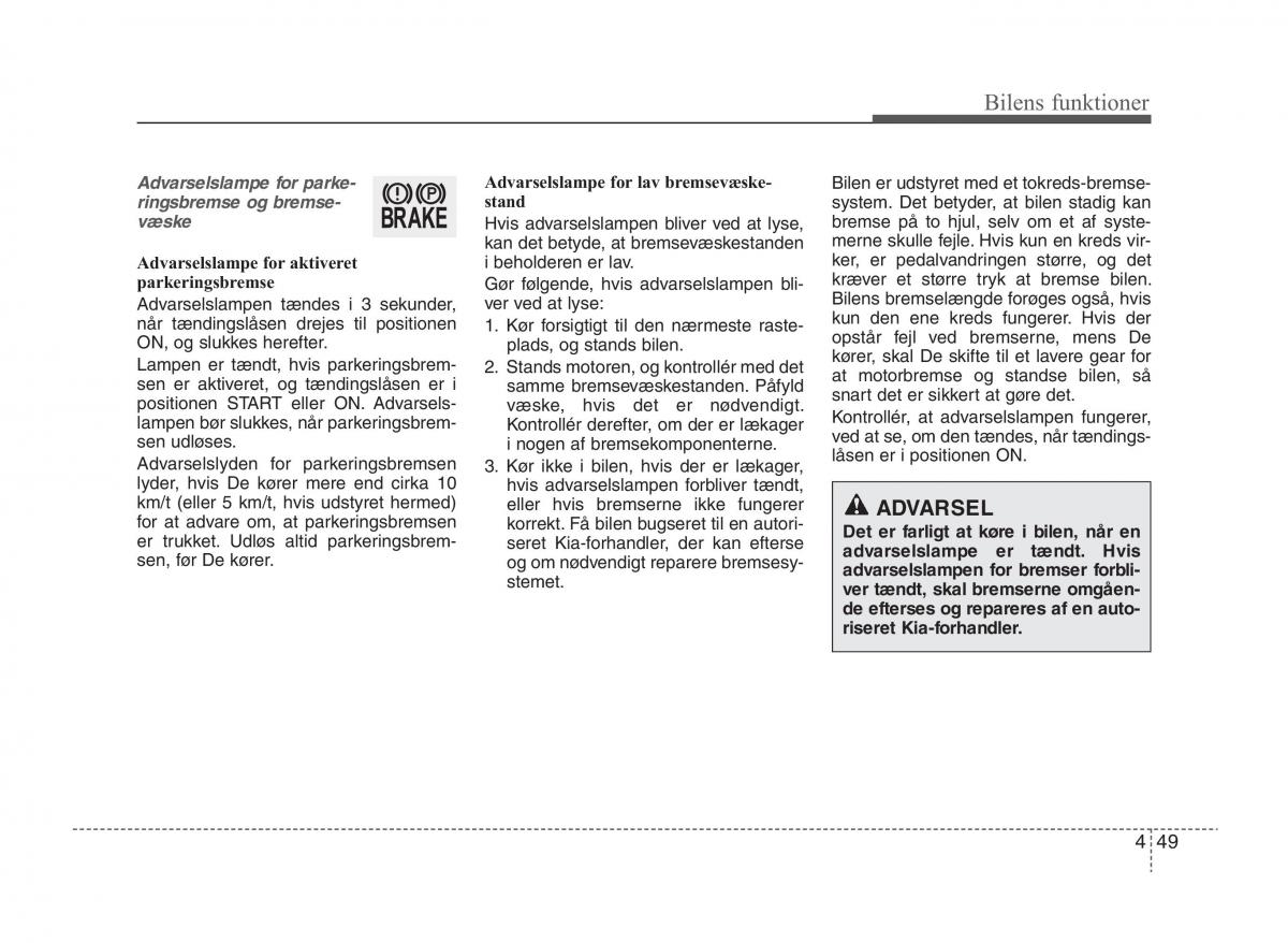 KIA Sportage III 3 Bilens instruktionsbog / page 127