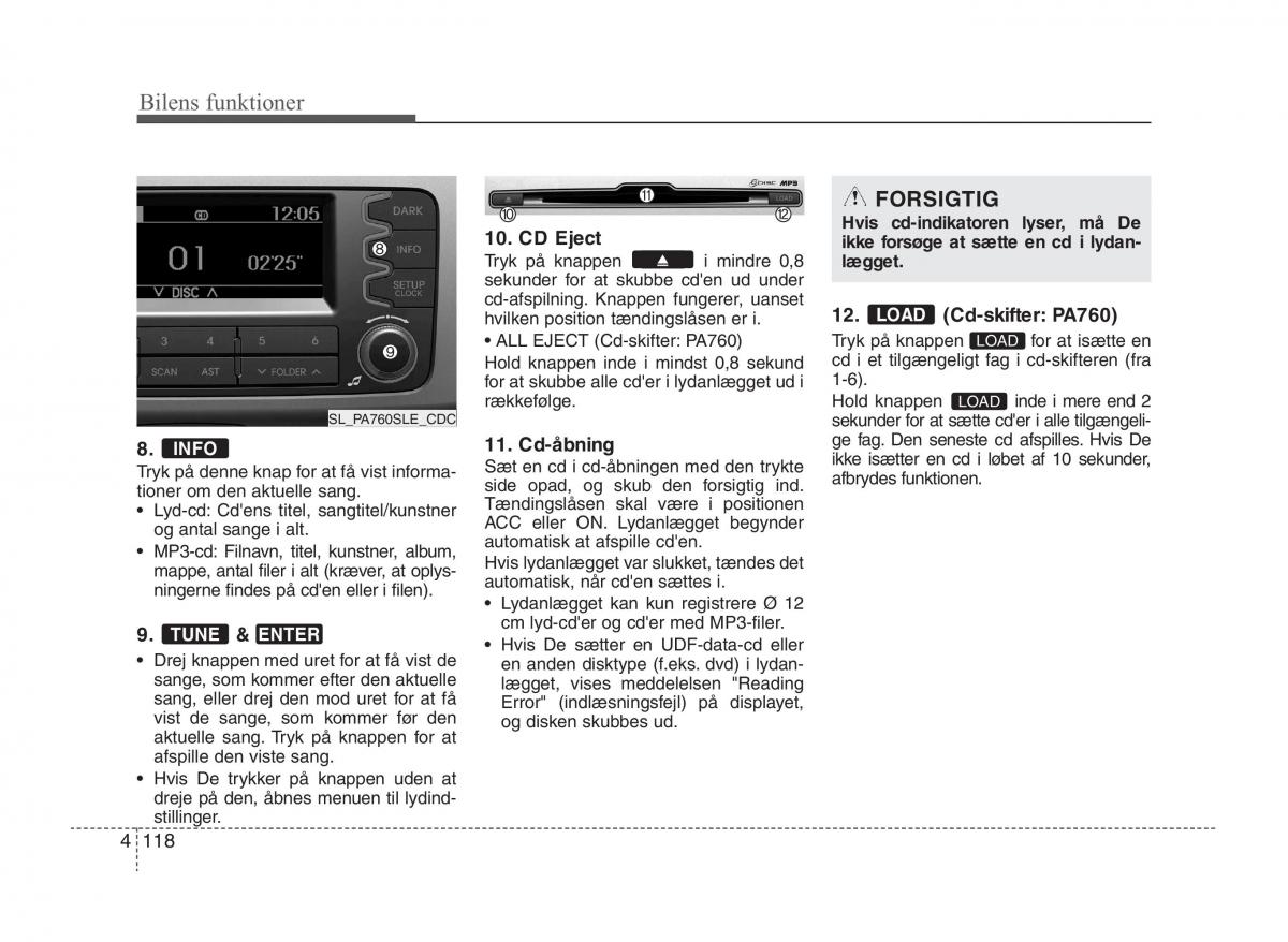 KIA Sportage III 3 Bilens instruktionsbog / page 196