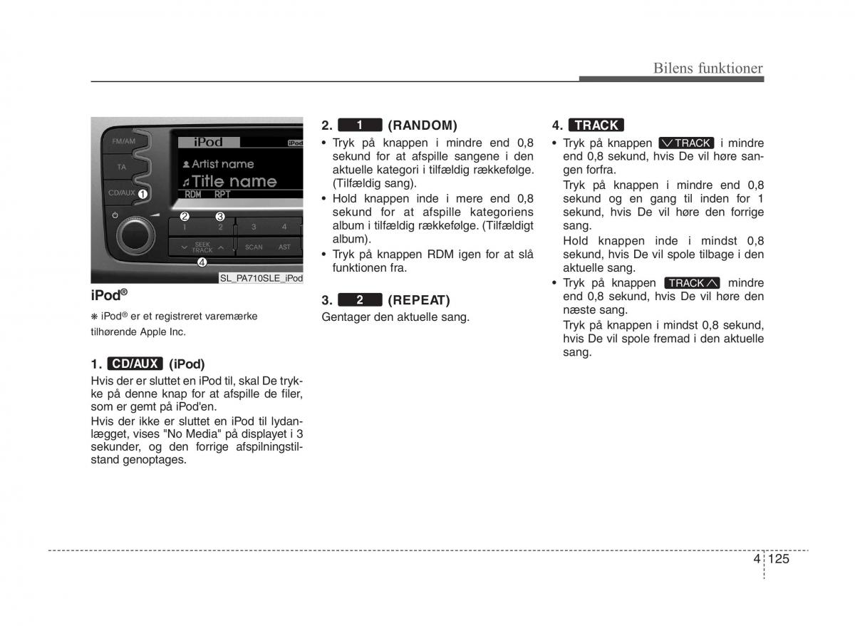 KIA Sportage III 3 Bilens instruktionsbog / page 203