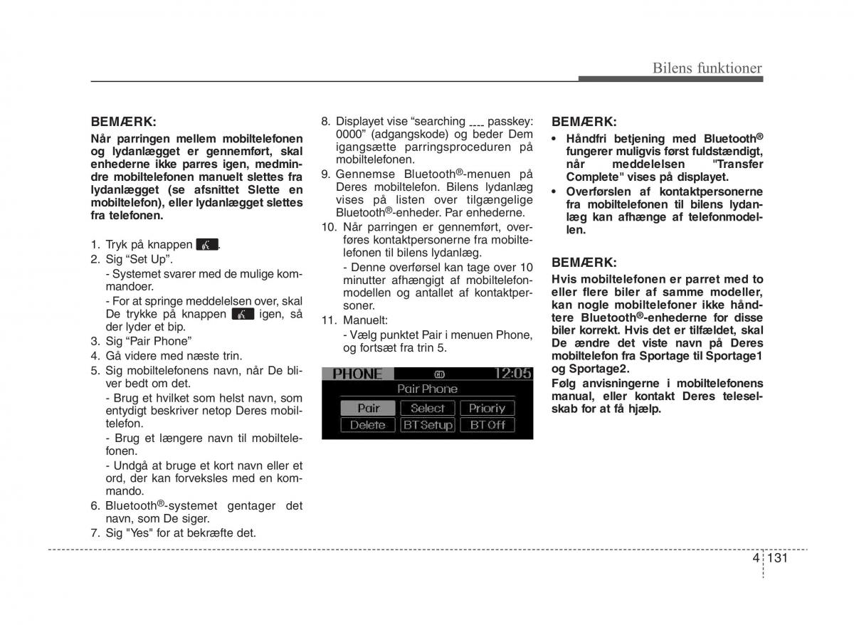 KIA Sportage III 3 Bilens instruktionsbog / page 209