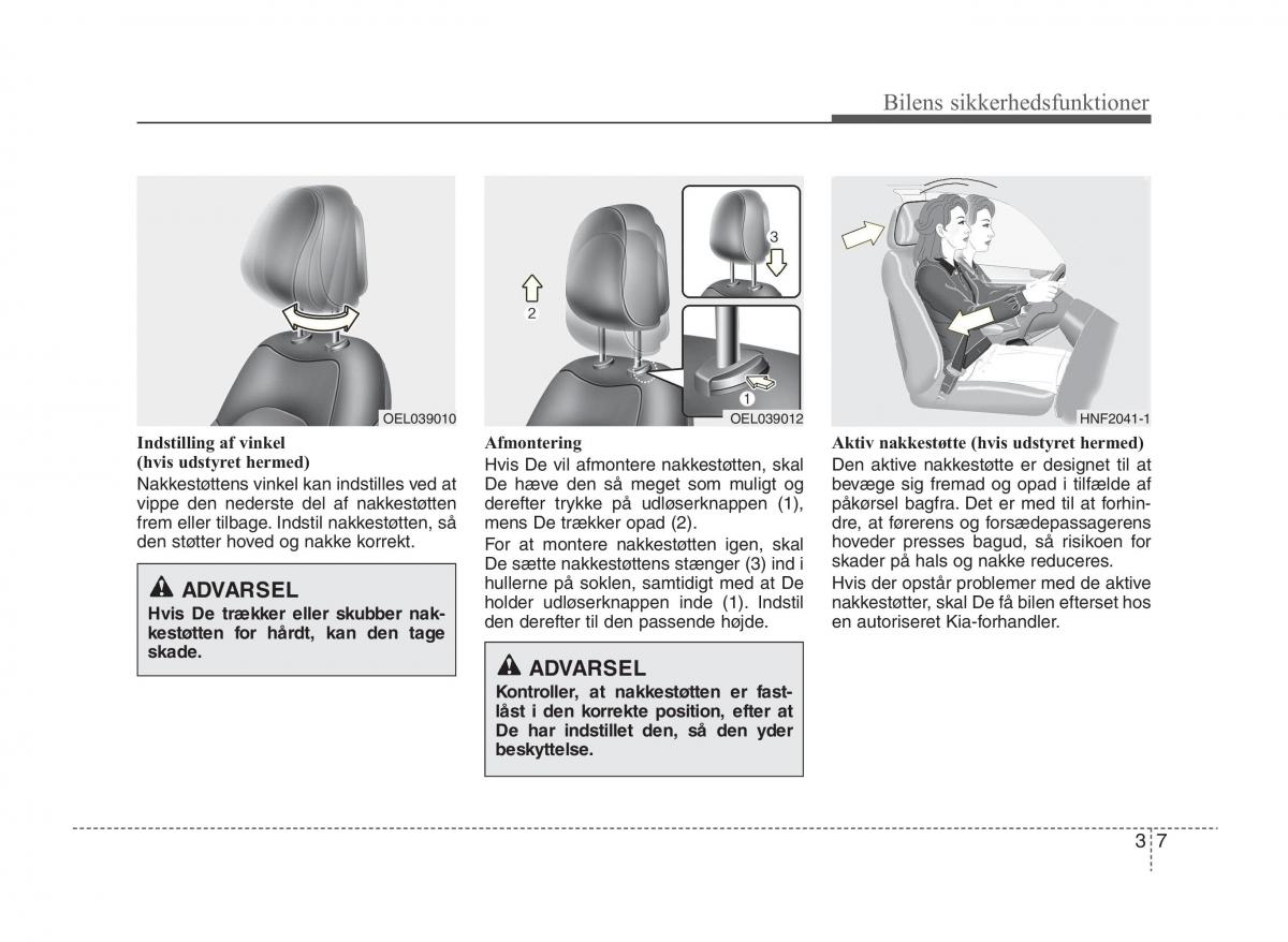 KIA Sportage III 3 Bilens instruktionsbog / page 23