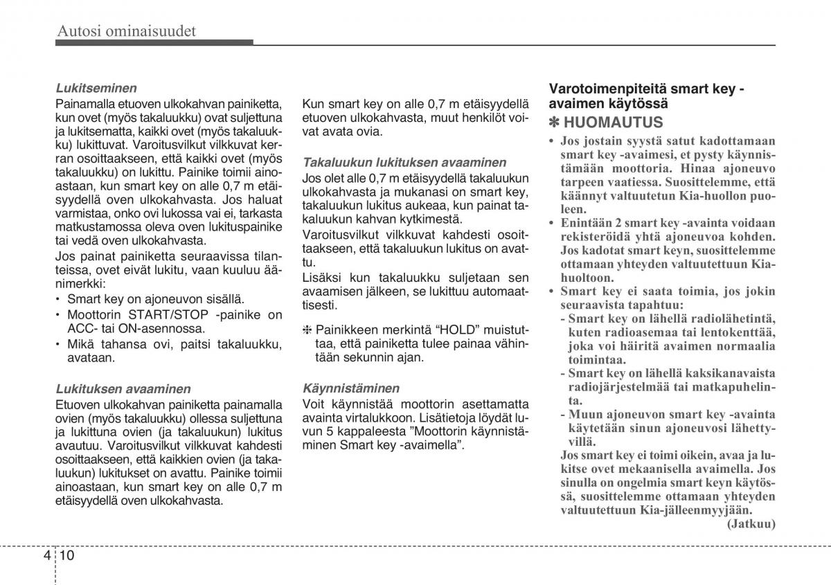 KIA Sportage III 3 omistajan kasikirja / page 91