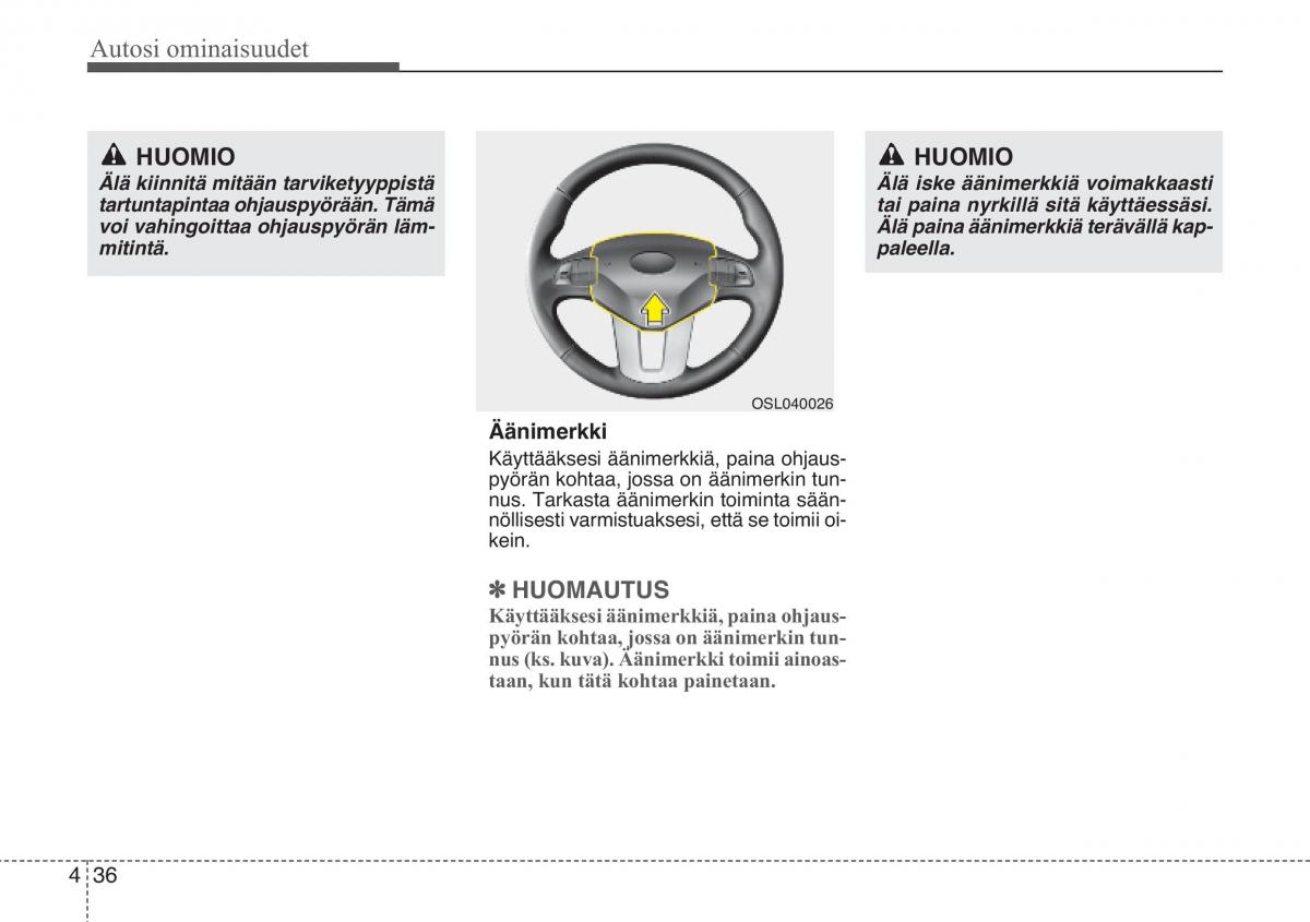 KIA Sportage III 3 omistajan kasikirja / page 117