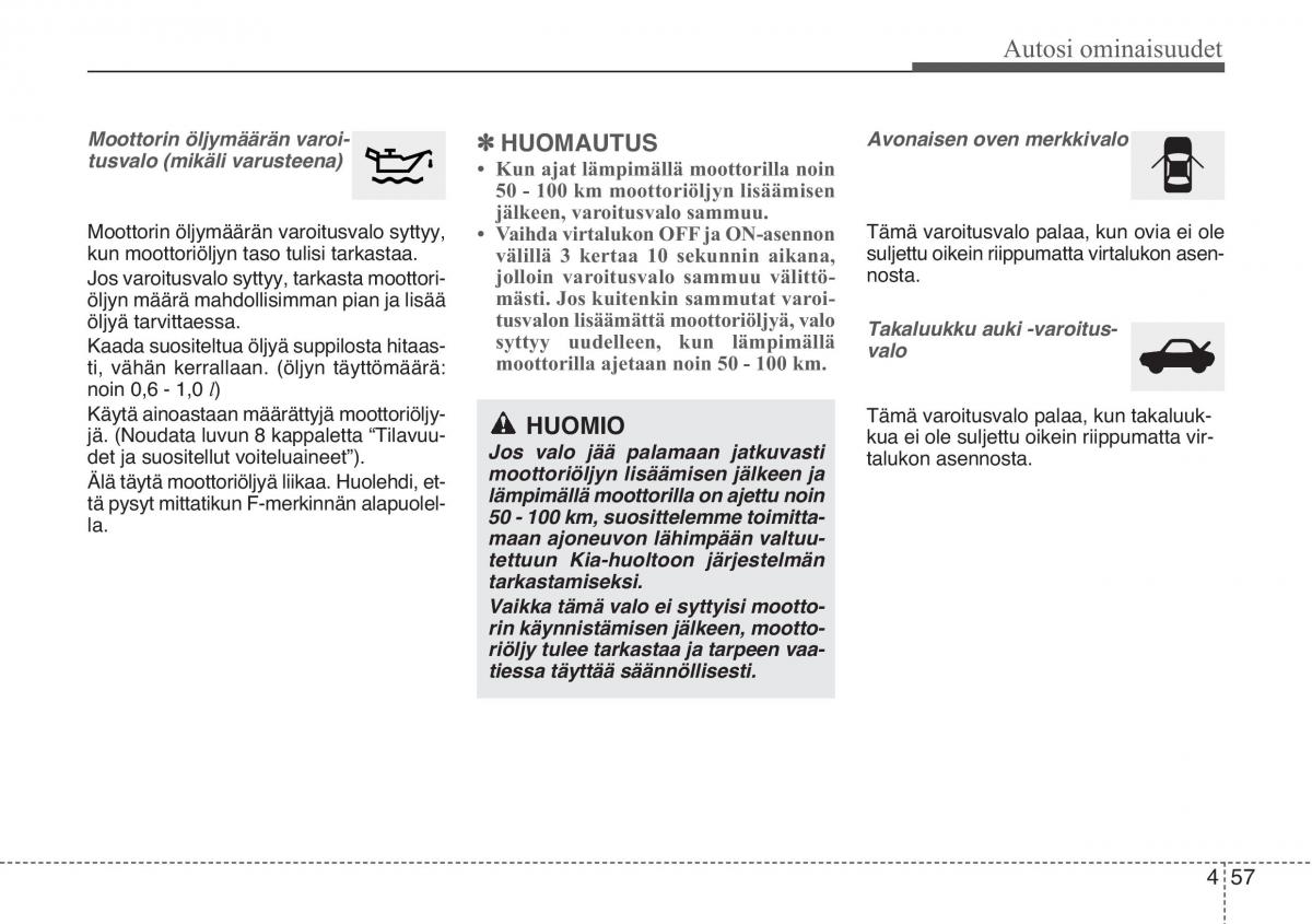 KIA Sportage III 3 omistajan kasikirja / page 138