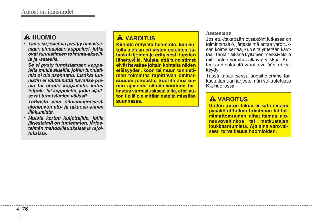 KIA Sportage III 3 omistajan kasikirja / page 157