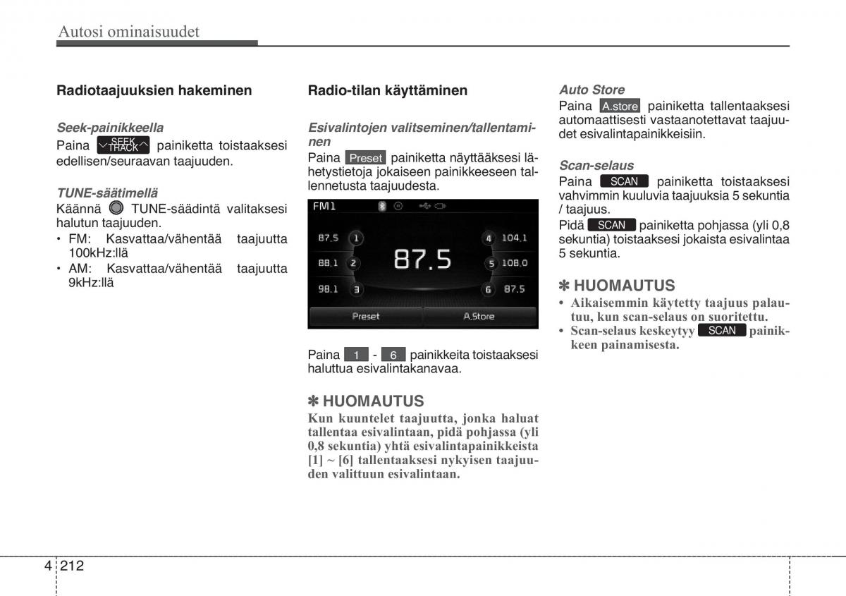 KIA Sportage III 3 omistajan kasikirja / page 285