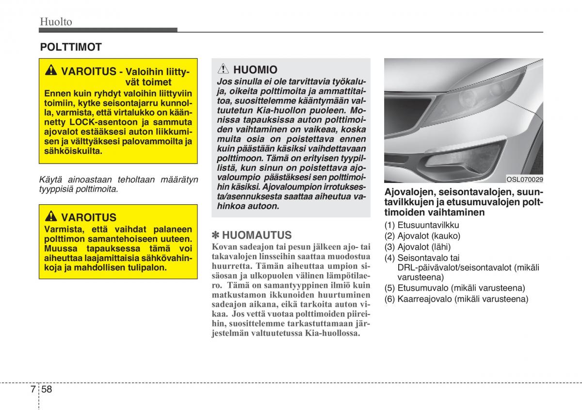 KIA Sportage III 3 omistajan kasikirja / page 525