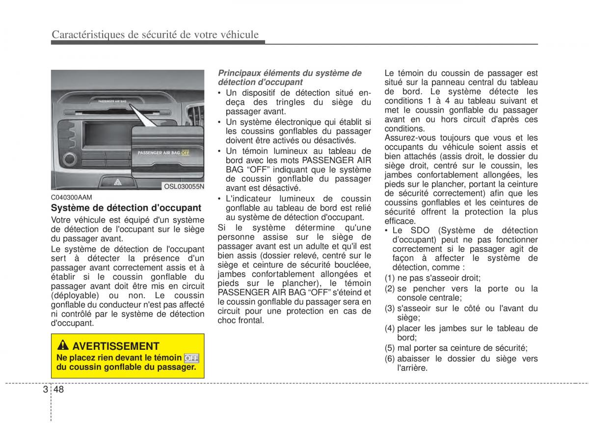 KIA Sportage III 3 manuel du proprietaire / page 61