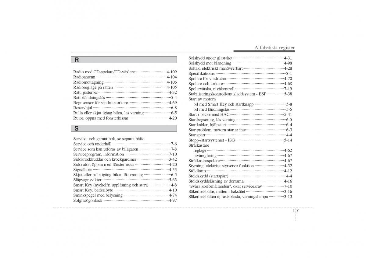 KIA Sportage III 3 instruktionsbok / page 10