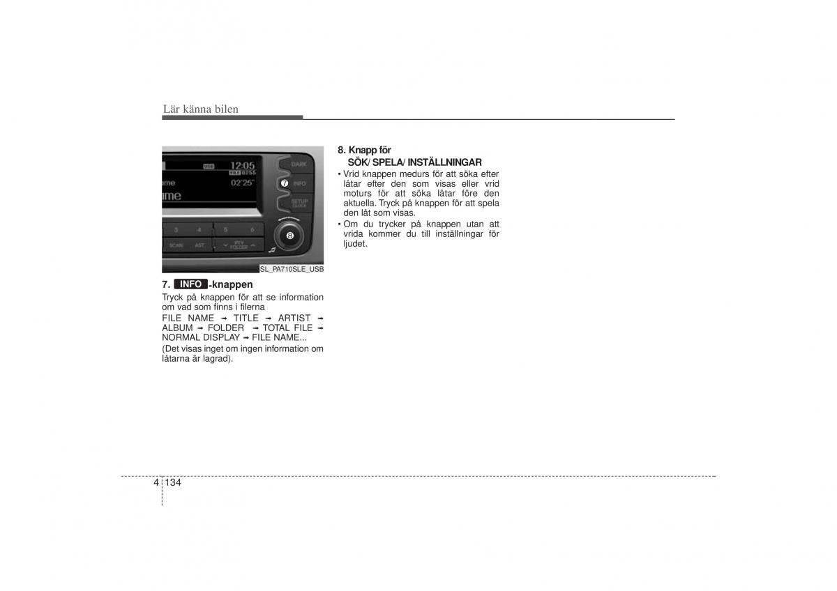 KIA Sportage III 3 instruktionsbok / page 207