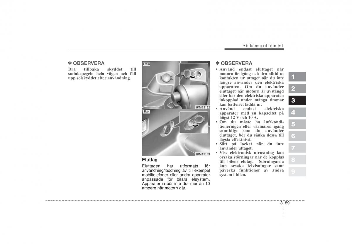 KIA Sportage II 2 instruktionsbok / page 105