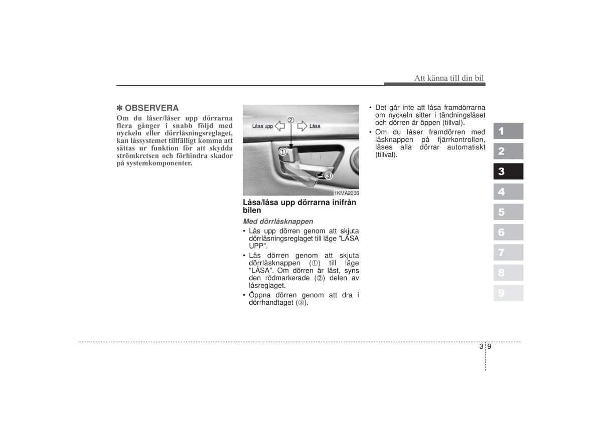 KIA Sportage II 2 instruktionsbok / page 25