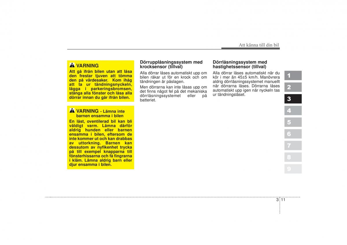 KIA Sportage II 2 instruktionsbok / page 27