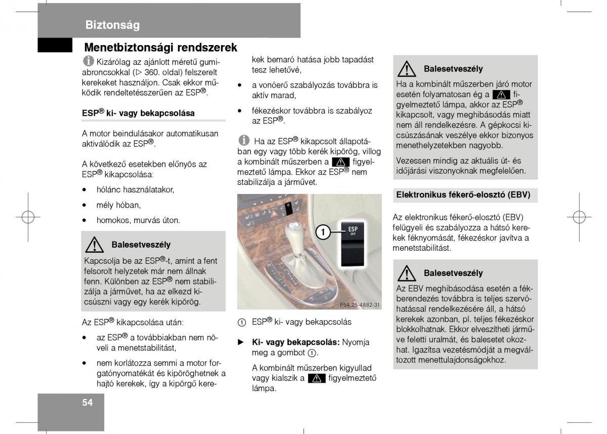 Mercedes Benz E Class W211 Kezelesi utmutato / page 56