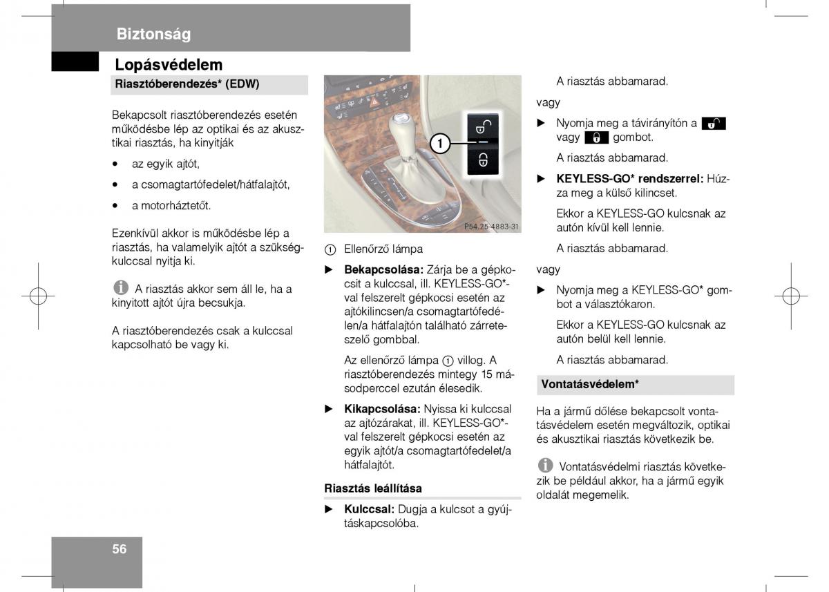 Mercedes Benz E Class W211 Kezelesi utmutato / page 58