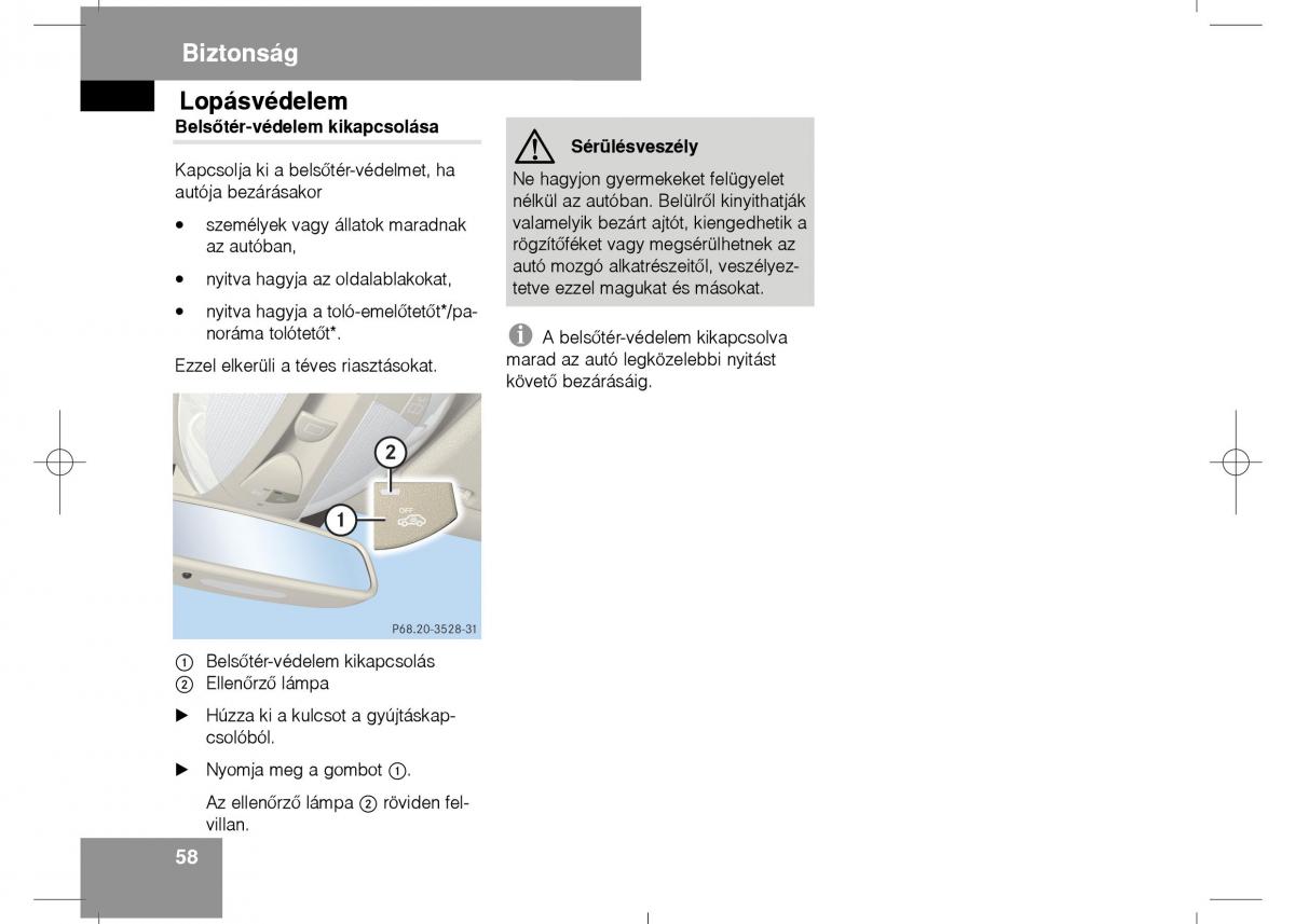 Mercedes Benz E Class W211 Kezelesi utmutato / page 60