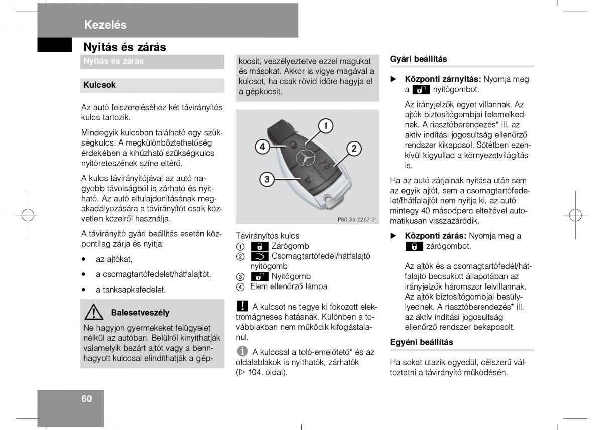 Mercedes Benz E Class W211 Kezelesi utmutato / page 62