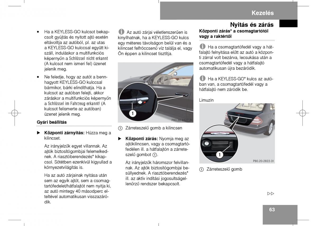 Mercedes Benz E Class W211 Kezelesi utmutato / page 65