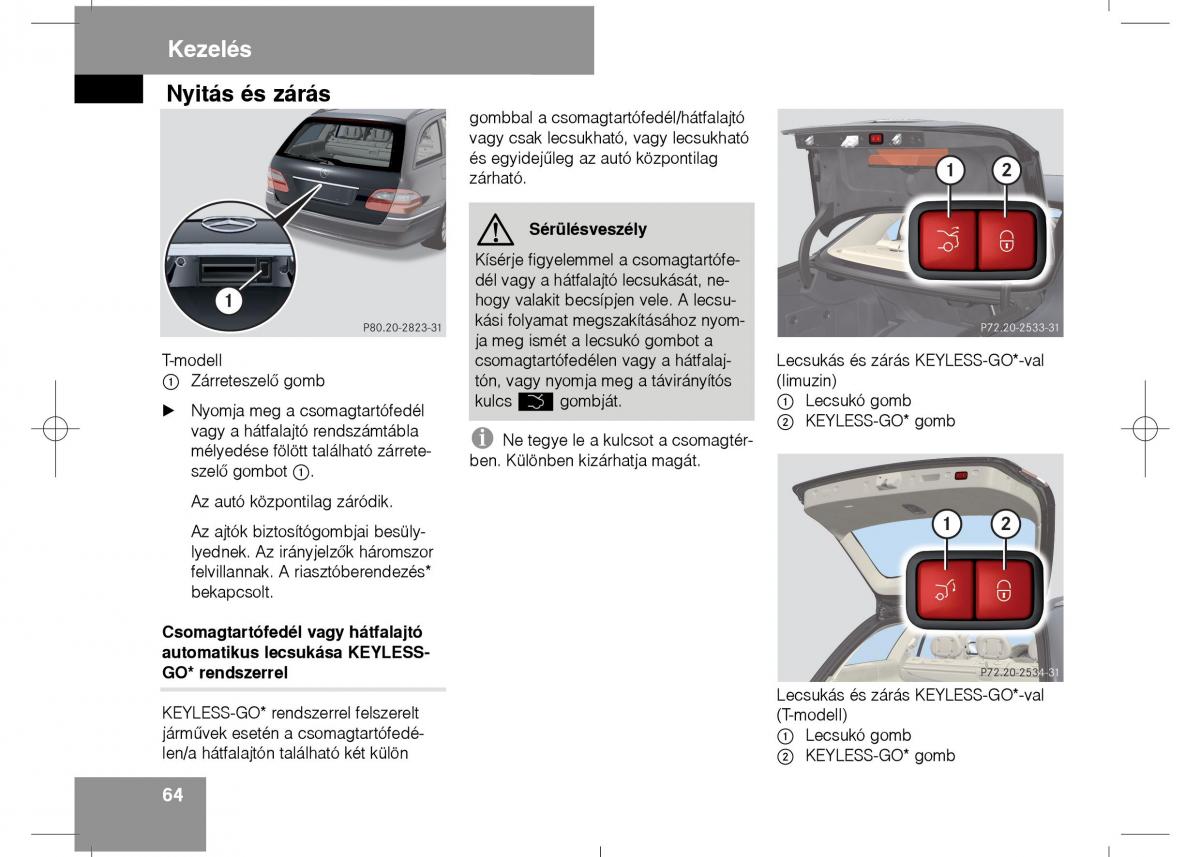 Mercedes Benz E Class W211 Kezelesi utmutato / page 66