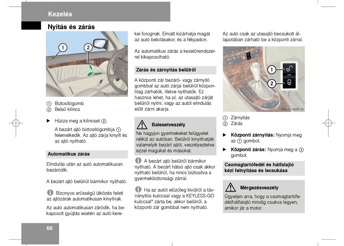 Mercedes Benz E Class W211 Kezelesi utmutato / page 68