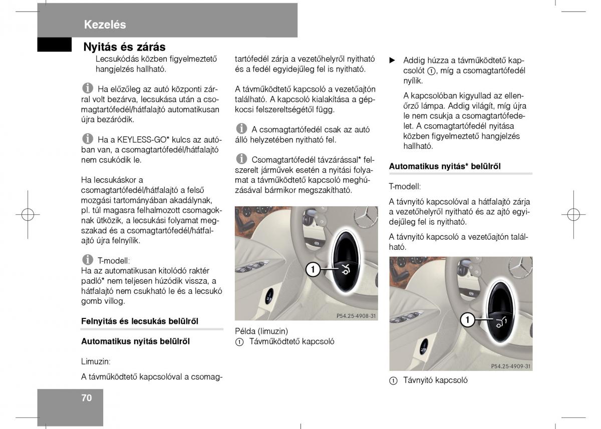 Mercedes Benz E Class W211 Kezelesi utmutato / page 72