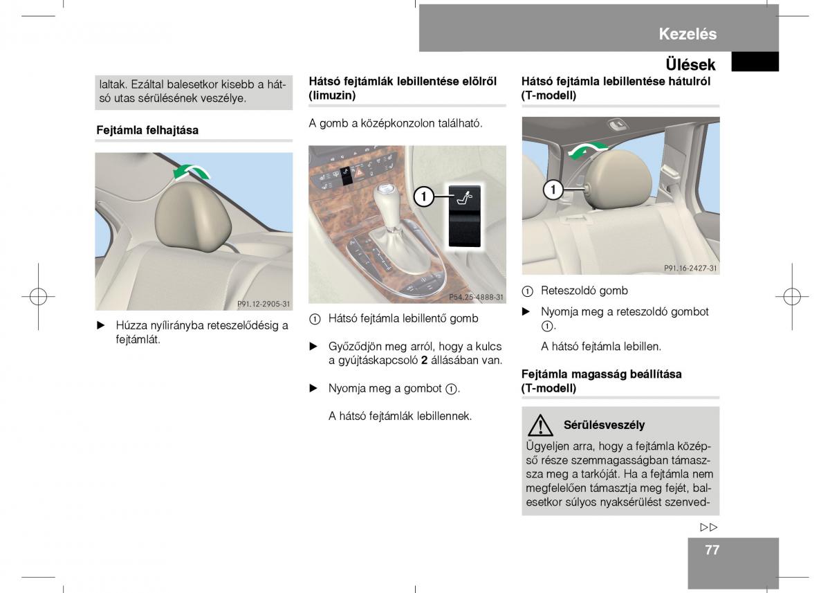 Mercedes Benz E Class W211 Kezelesi utmutato / page 79