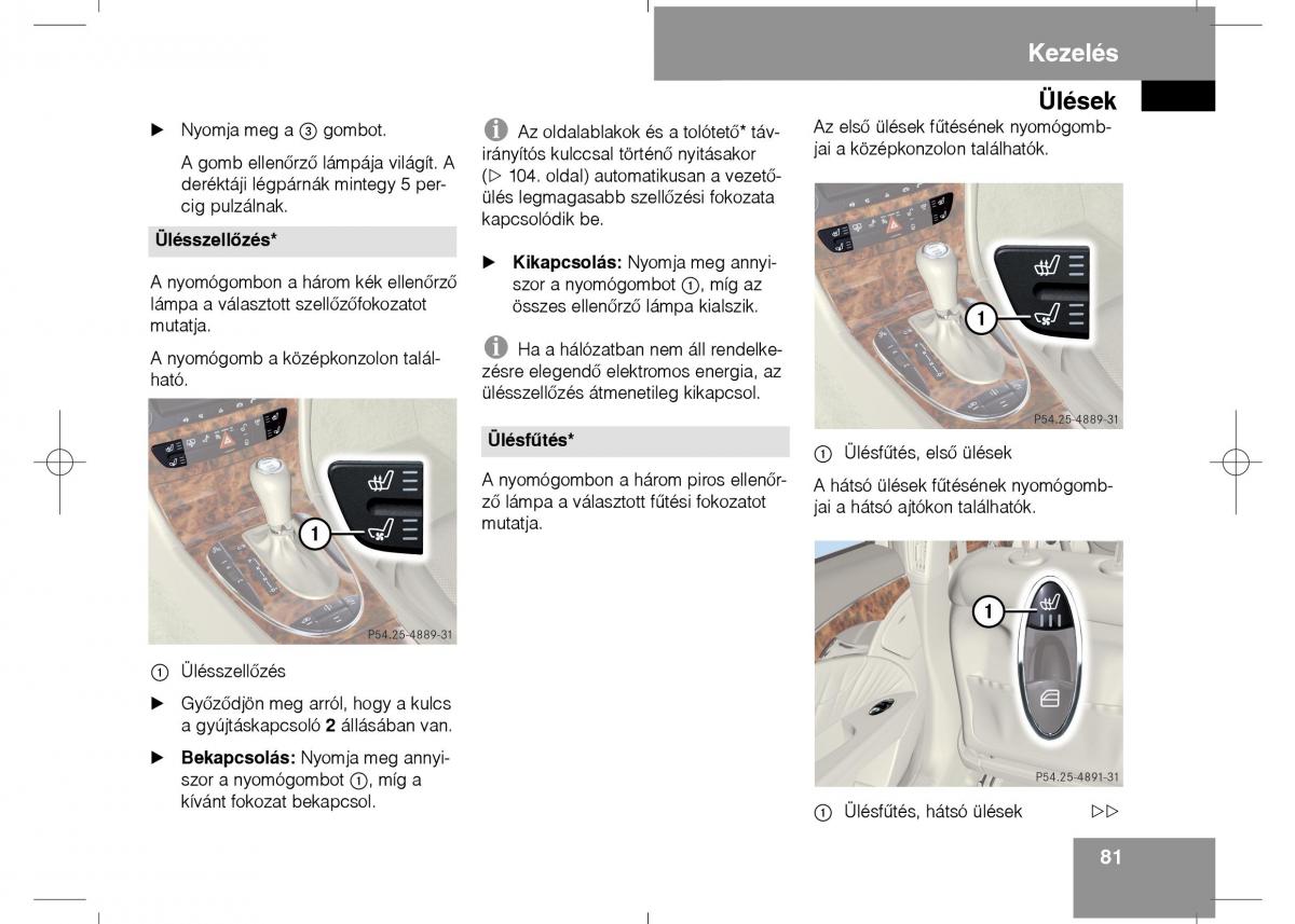 Mercedes Benz E Class W211 Kezelesi utmutato / page 83