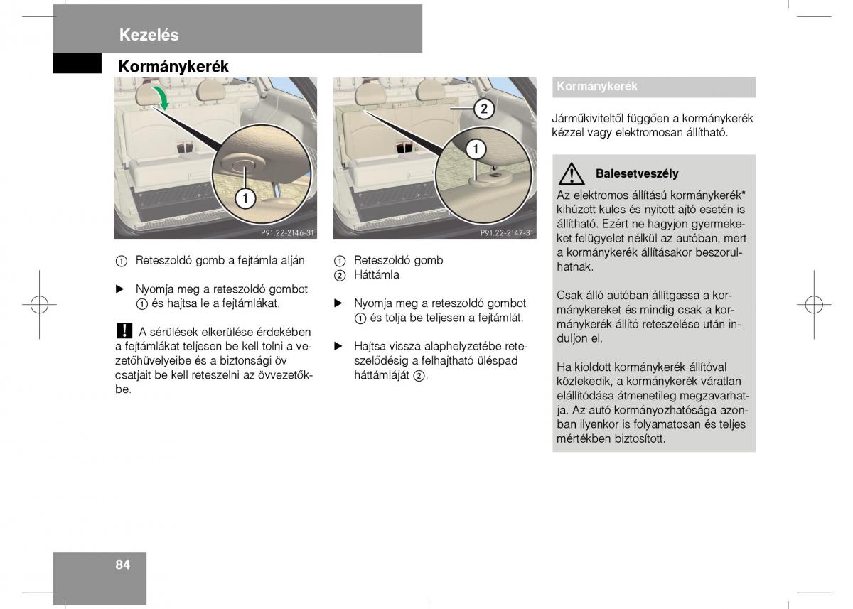 Mercedes Benz E Class W211 Kezelesi utmutato / page 86