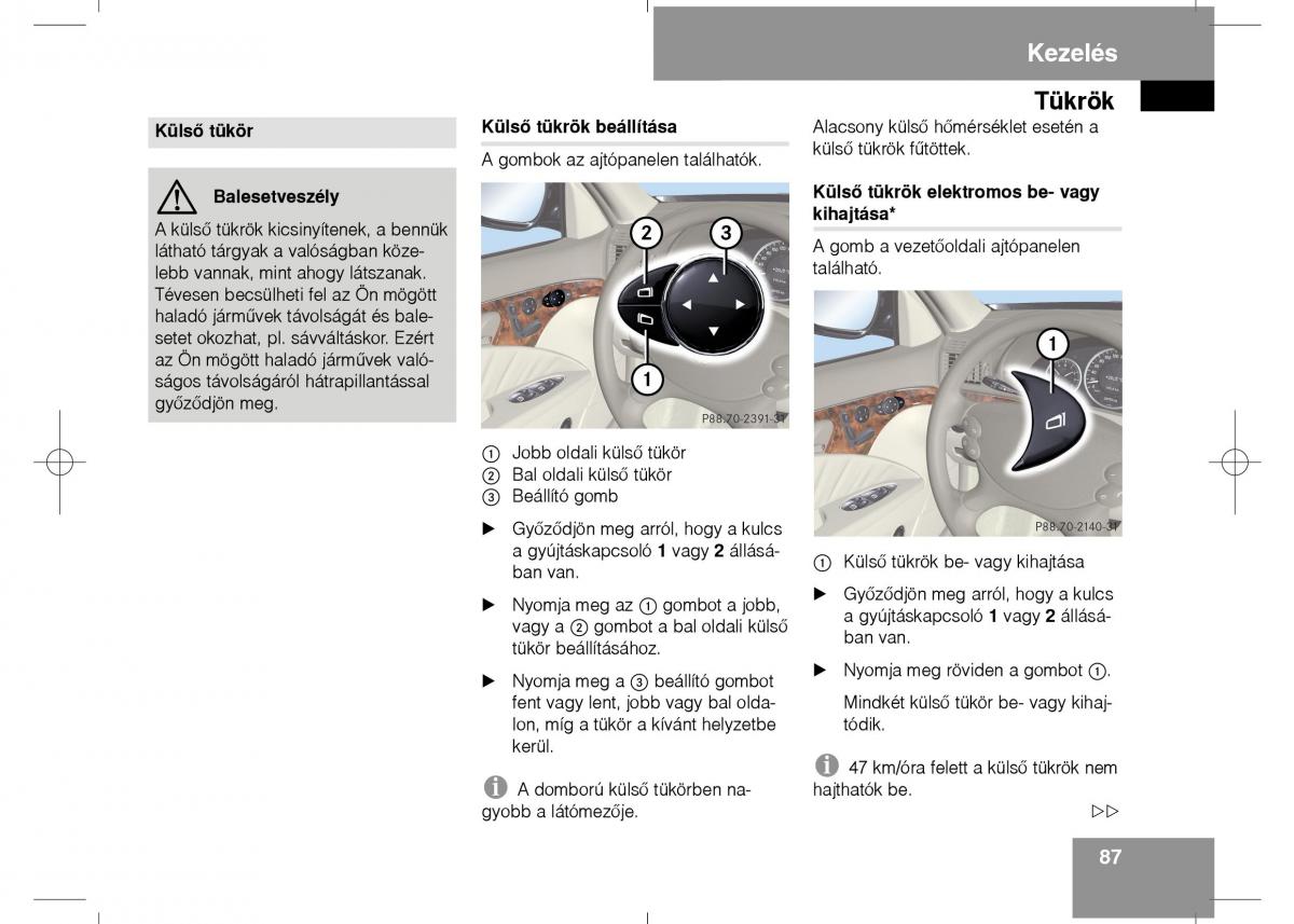 Mercedes Benz E Class W211 Kezelesi utmutato / page 89