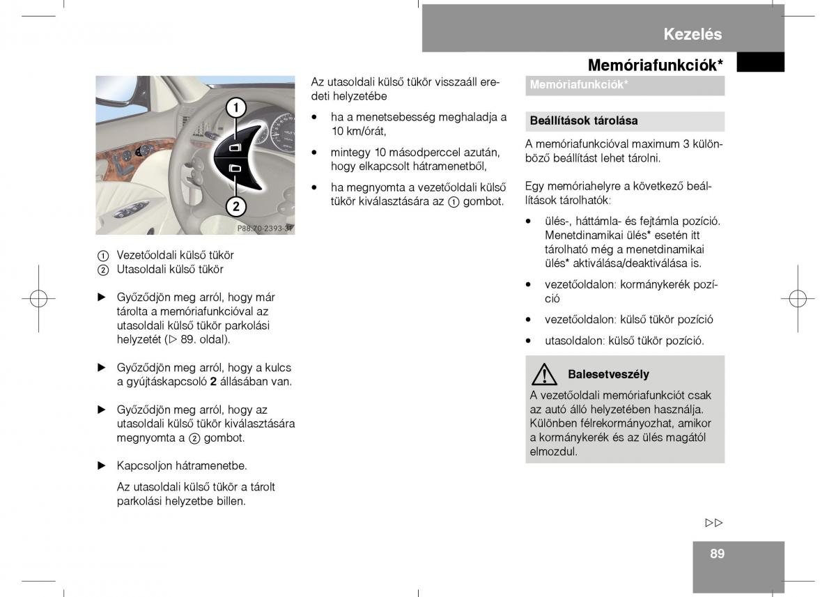 Mercedes Benz E Class W211 Kezelesi utmutato / page 91