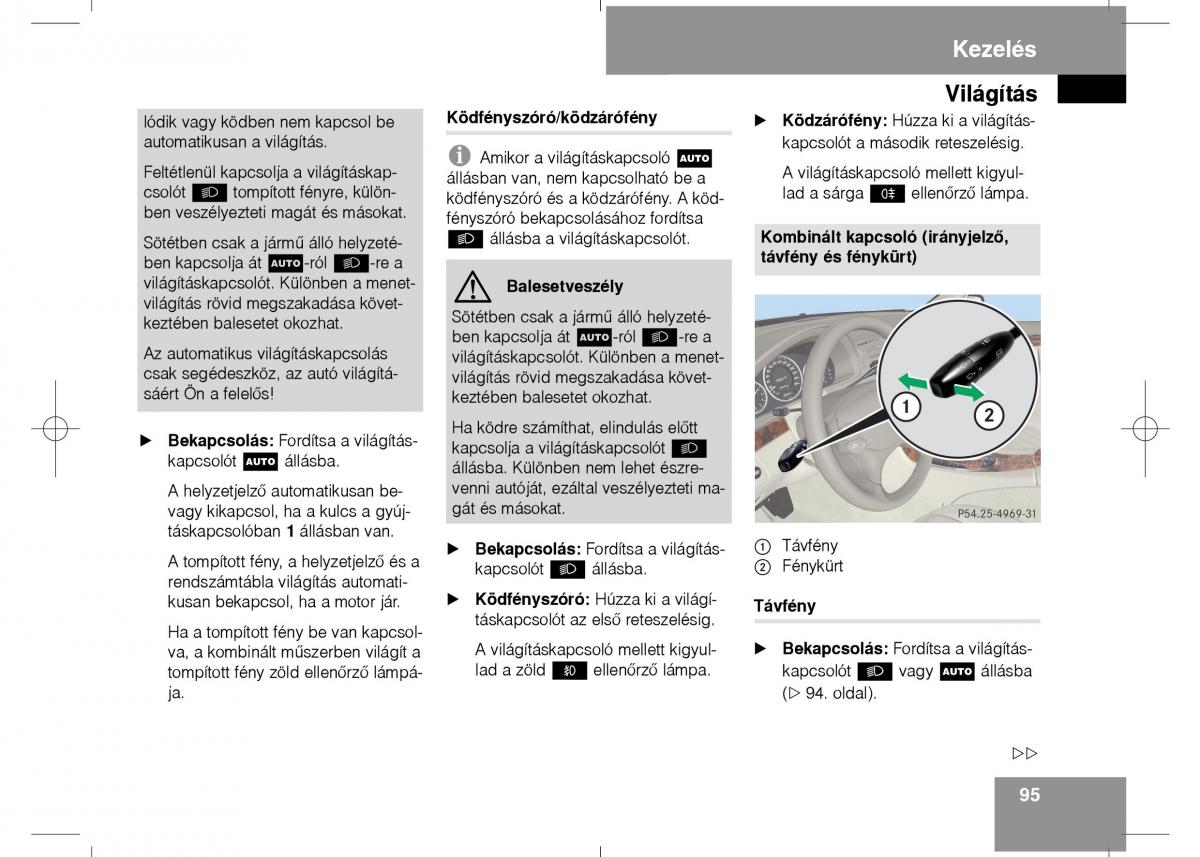 Mercedes Benz E Class W211 Kezelesi utmutato / page 97