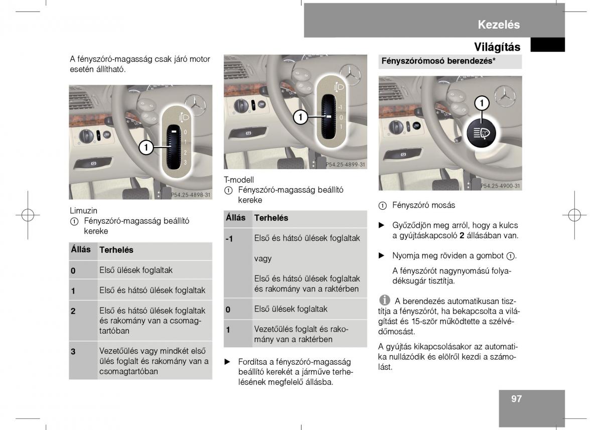 Mercedes Benz E Class W211 Kezelesi utmutato / page 99