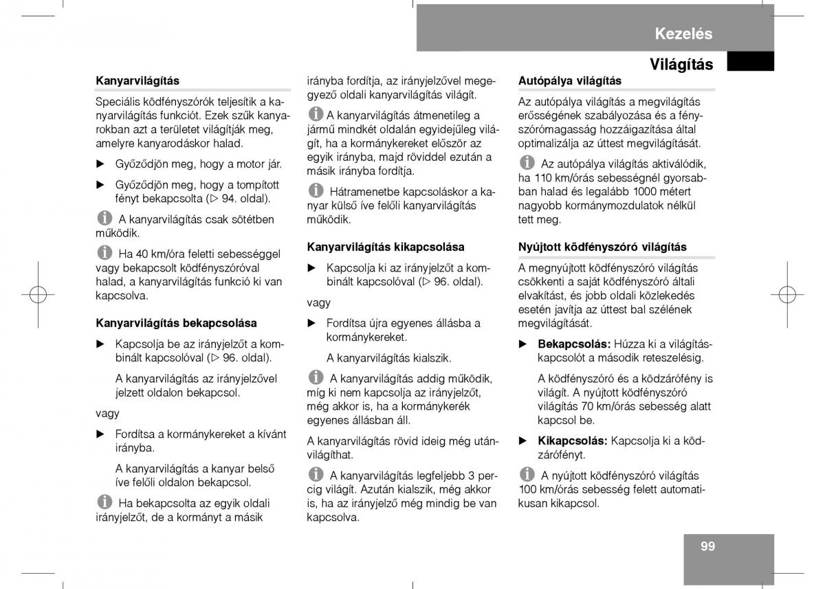 Mercedes Benz E Class W211 Kezelesi utmutato / page 101