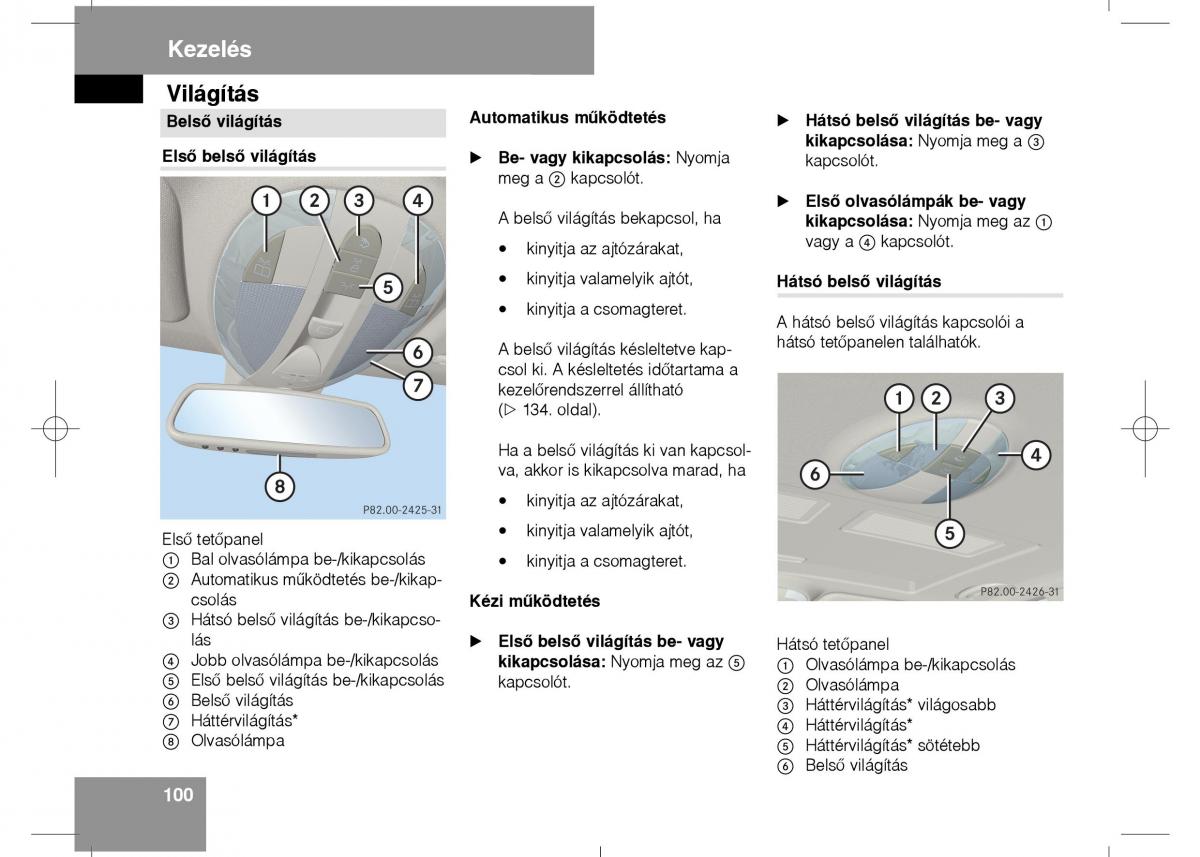 Mercedes Benz E Class W211 Kezelesi utmutato / page 102