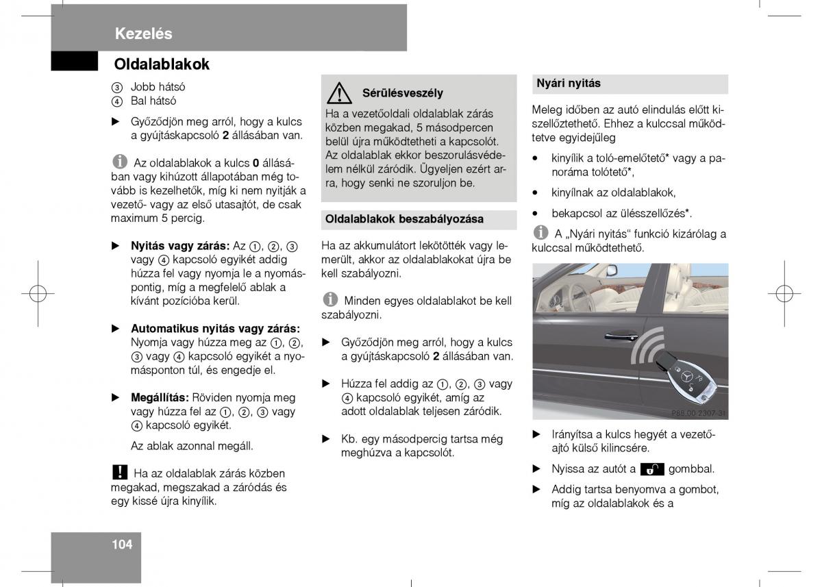 Mercedes Benz E Class W211 Kezelesi utmutato / page 106