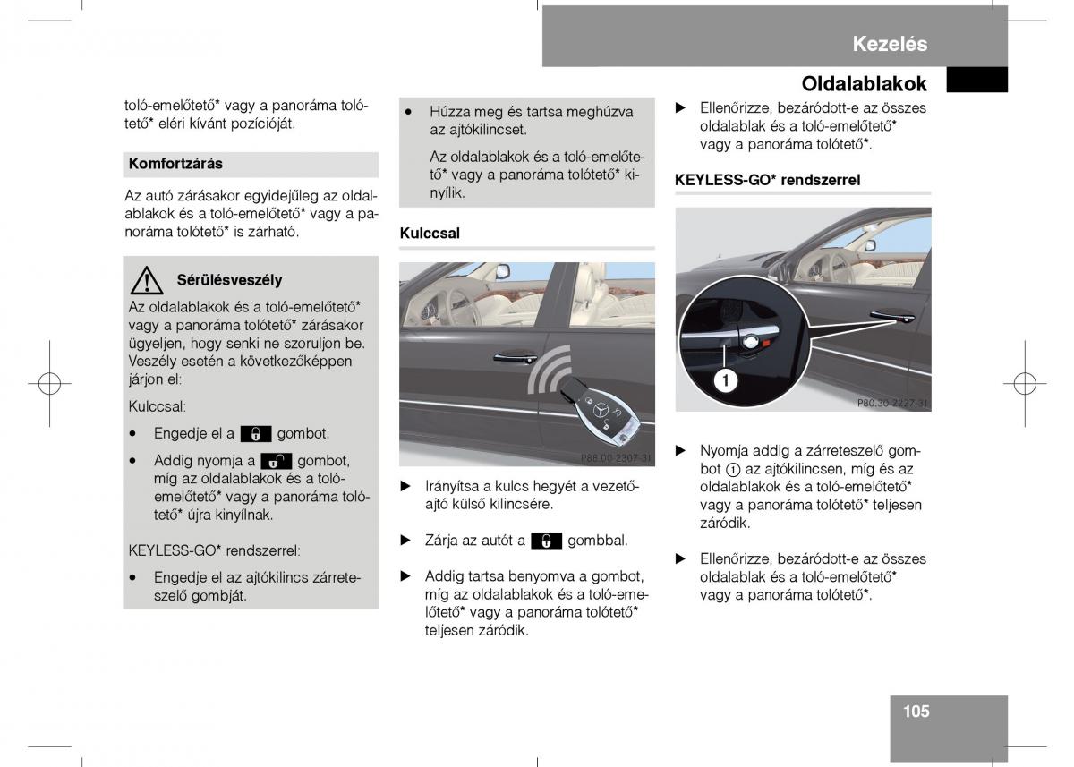 Mercedes Benz E Class W211 Kezelesi utmutato / page 107