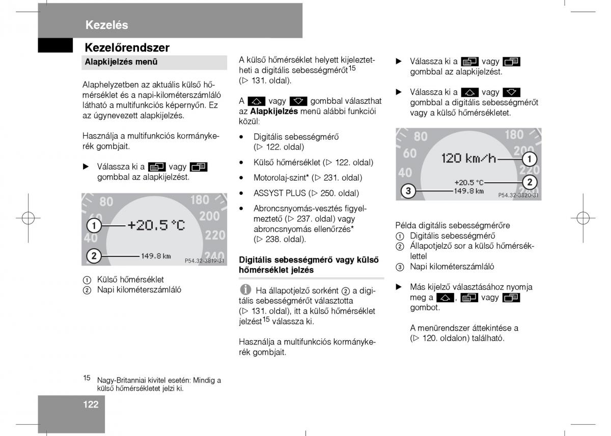 Mercedes Benz E Class W211 Kezelesi utmutato / page 124