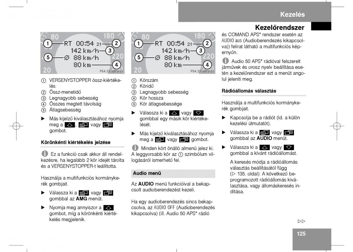 Mercedes Benz E Class W211 Kezelesi utmutato / page 127