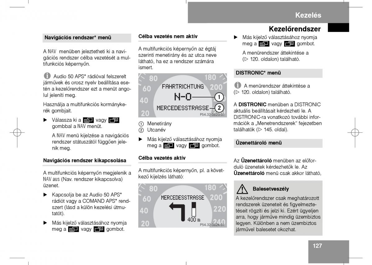 Mercedes Benz E Class W211 Kezelesi utmutato / page 129