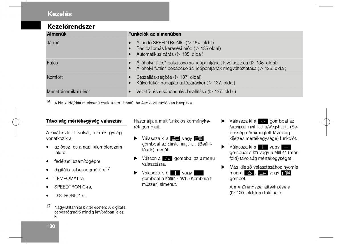 Mercedes Benz E Class W211 Kezelesi utmutato / page 132