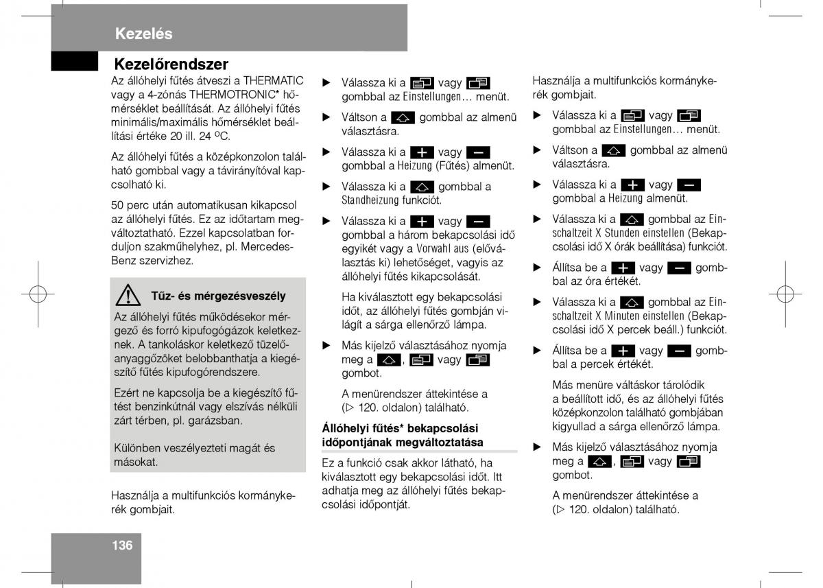 Mercedes Benz E Class W211 Kezelesi utmutato / page 138